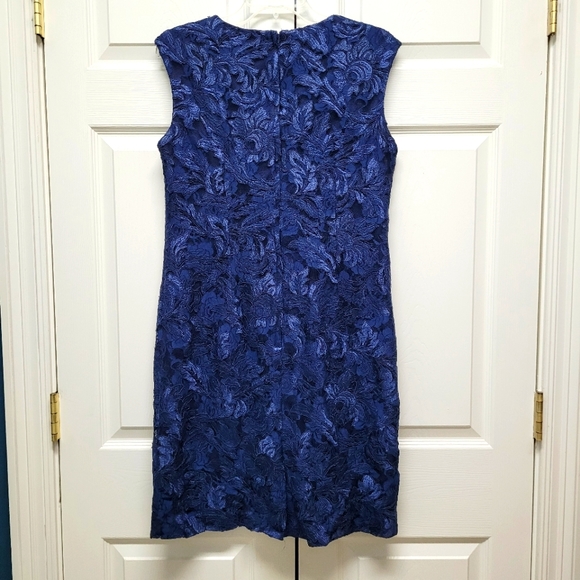🔥 Chetta B Navy lace sheath dress, Size 10 - Picture 2 of 10